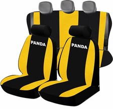 coprisedili per panda 2011/2024 in cotone giallo/nero, su misura- made in italy
