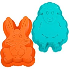 webake 2 Pezzi Stampo Agnello Pasquale Silicone Stampo Coniglio Pasquale S
