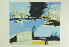 REMO BRINDISI (1918 -1996) OPERA su carta SERIGRAFIA VENEZIA BACINO DI SAN MARCO
