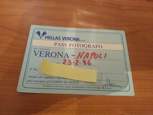 Pass verona napoli 1986 - pass,