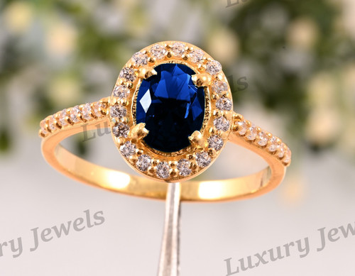 Anello donna zaffiro - , blu