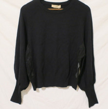 Top maglione donna Twinset nero pannelli pizzo taglia L nuovo con etichetta