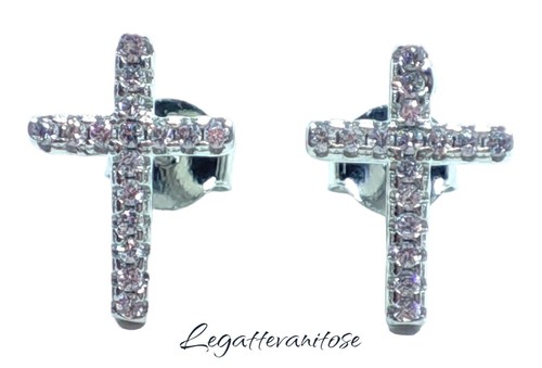 Orecchini croce argento - orecchini, 925