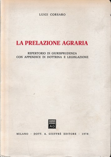 Prelazione agraria - la,