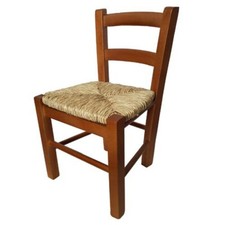 SEDIA BEBY SEDIOLINA IN LEGNO CON SEDUTA IN PAGLIA MASSELLO ARTIGIANALE