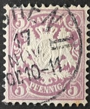 Bavaria 5pf malva, 1878, usato