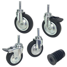 RUOTE RUOTA GIREVOLE D80 D100 PER STENDER ATTACCO A PRESSIONE BOCCOLA CALETTATA