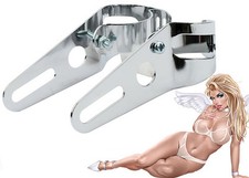 Staffe Faro Moto Cromate Universali Cafè Racer Custom Harley Enduro Scrambler HD