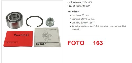 Vkba3581 kit cuscinetti ruota - vkba3581,