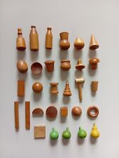 Stock 30 giocattoli/oggetti in miniatura in legno - altezza 2/3 cm -  vintage
