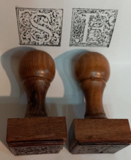 COPPIA  TIMBRI  VINTAGE MONOGRAMMA / 2 lettere F e S per SIGILLO ORNAMENTO SIGLA