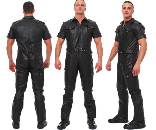 Tuta vera pelle catsuit tuta