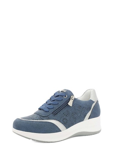 Sneakers stringate donna blu
