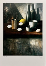 MARCELLO SCUFFI (1948-2021) Litografia Opera Firma a Matita Natura Morta 50 x 34