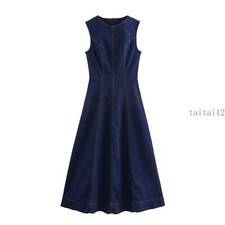  Abito tubino midi denim senza