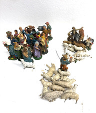 Lotto 50 pz STATUINE PRESEPE PASTA PLASTICA VARIE EPOCHE SACRA FAMIGLIA ANIMALI