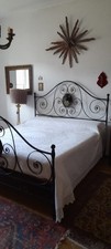 Letto matrimoniale in ferro battuto inizio 900 dipinto a mano 