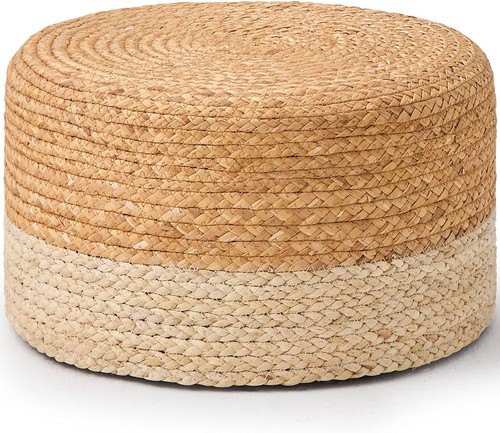 Round pouf ottoman natural - pouf, ottoman,