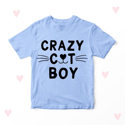 Shirt gatto pazzo ragazzo - t-shirt,