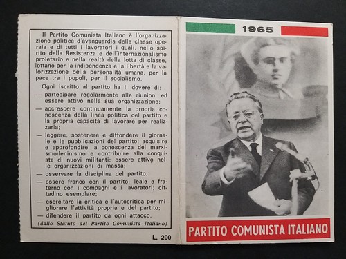 Tessera 1965 partito - tessera, 1965.