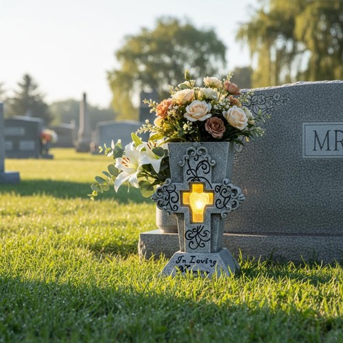 Vaso cimiteriale solare luce - vaso,