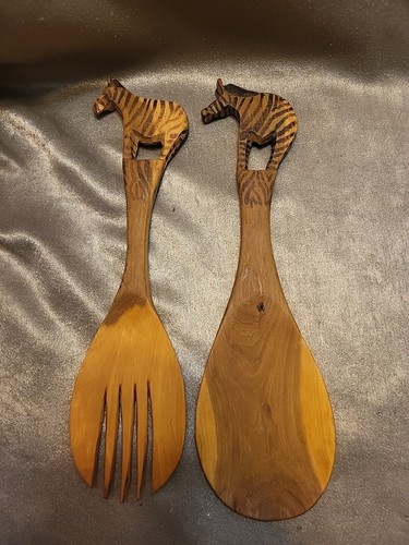 Wooden african zebra spoon - african,