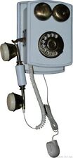 TELEFONO A MURO MODELLINO D'EPOCA  IN LEGNO  BIANCO ANTICHIZZATO  FUNZIONANTE