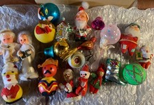 Lotto decorazioni natalizie anni 60 70 80 palline vintage  babbo Natale angeli