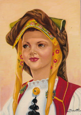 CARTOLINA *85 SAMUGHEO ORISTANO SARDEGNA COSTUMI SARDI MEMORIA VIAGGIATA 1975