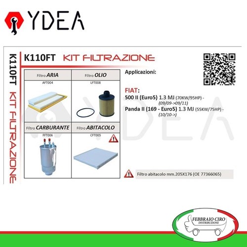 Kit filtrazione fiat 500 - kit,