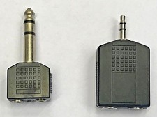 ADATTATORE SDOPPIATORE MINIJACK JACK STEREO 3.5 6.35 MM CONNETTORE SPLITTER 2 Y