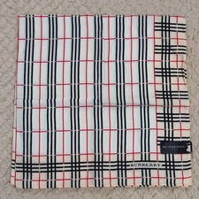 Sciarpa Burberry in cotone di seta mai usata a quadri 57 x 57 cm
