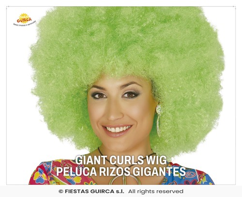 Parrucca verde riccia afro - parrucca,