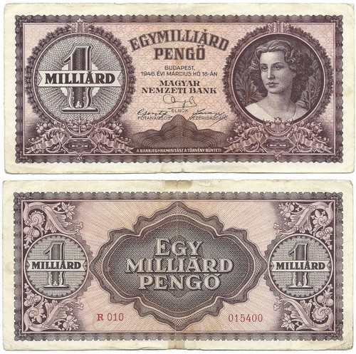 Hungary 1946 billion pengo - hungary,