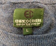 Maglia ENRICO COVERI Sportswear L Blu Quadri Vintage ottime condizioni Seeather