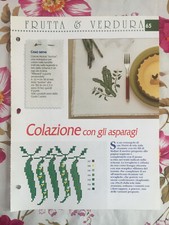 Schema punto croce Ricamo Frutta e verdura tovaglietta asparagi funghi