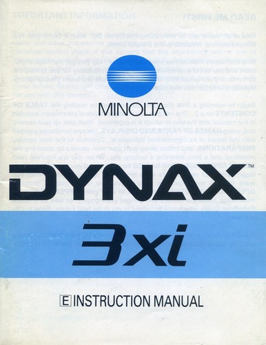 Minolta dynax 3xi manuale - dynax,