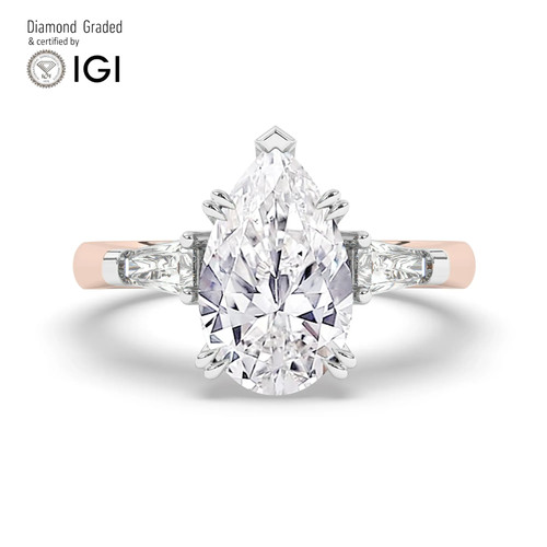 Anello trilogy diamante pera - anello,