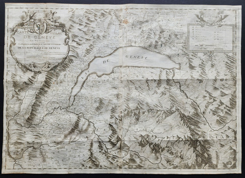 Antica mappa 1730 del lago - antica,