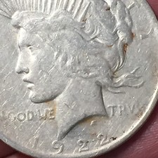 America  Stati Uniti 1 $ Dollaro PEACE Dollar 1922 argento '900 LIBERTY