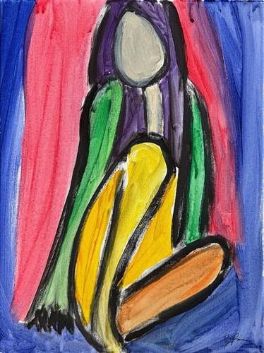 Quadro statuina donna cubista