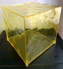 ♥ Cubo Kartell Optic Comodino Senza porta Giallo design Patrick Jouin Vintage