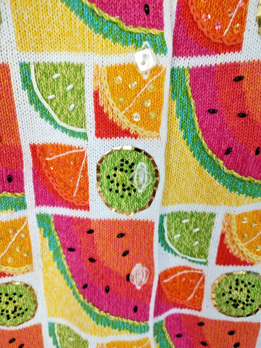 Cardigan maglione frutta