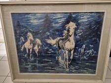 Quadro Decorativo a Mezzo Punto di Cavalli in Paesaggio Naturale