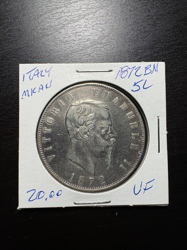 1872 italy lire vf - 1872,