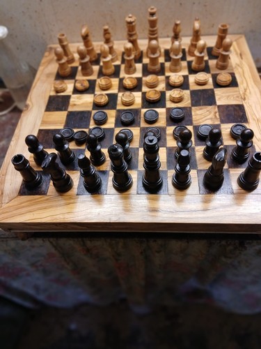 Scacchiera tavolo legno - scacchiera, in
