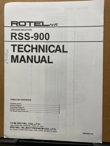 Rotel manuale servizio per - servizio,