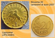 MONETA 20 CENTESIMI SLOVENIA 2007 - Cavalli LIPICANEC