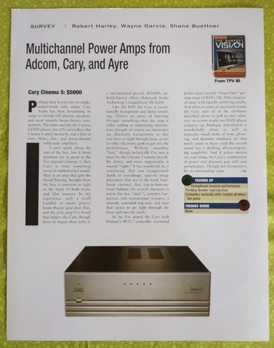 Cary audio cinema amp - cary,