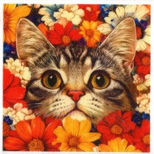 Serviettes en papier chat
